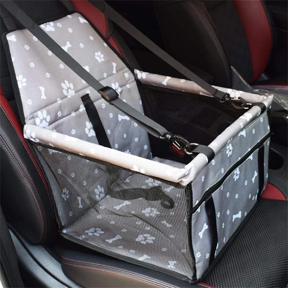 Myuilor Pet Dog Car Booster Seat Carrier,Portable Foldable Carrier with Seat Belt for Dog Cat up to 30lbs 