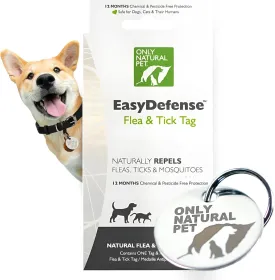 Only Natural Pet Easy Defense Tag - Natural Collar Attachment for Dogs & Cats - Lightweight, Water-Resistant Design for Year-Round Use - Long-Lasting Comfort and Protection for Up to 12 Months