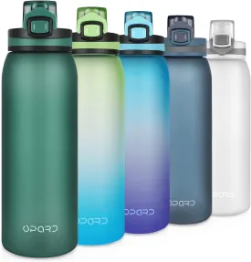 Opard 30oz/32oz Sports Water Bottle with Leak Proof Flip Top Lid BPA Free Tritan Reusable Plastic for Gym and Outdoor, Travel Water Bottle with Straw