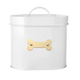 Park Life Designs Cheshire Oval Pet Treat Canister White