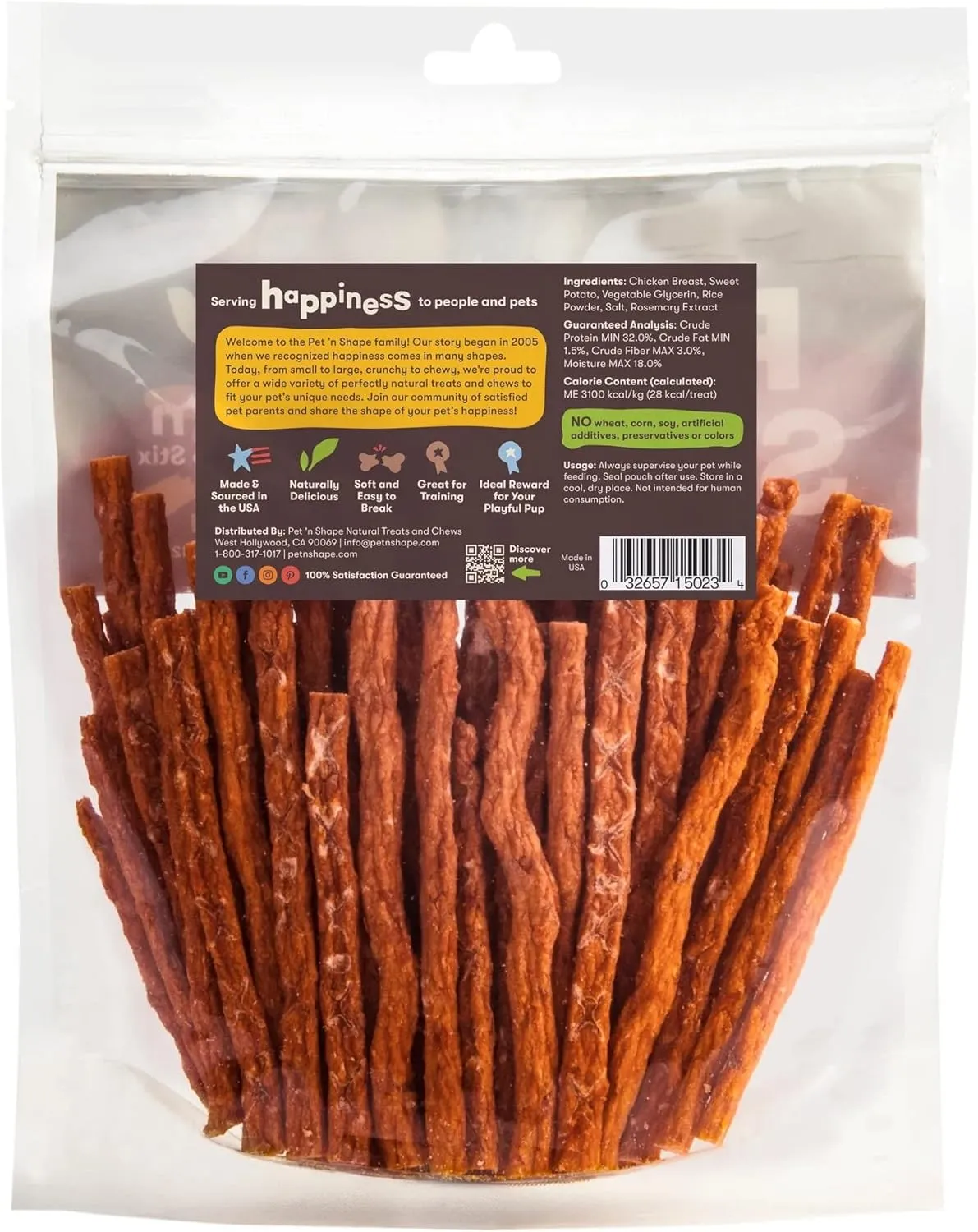 Pet 'n Shape Chik 'n Sweet Potato Stix Dog Treats  Made and Sourced in the USA - 14 Ounce
