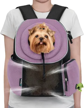 PetAmi Adjustable Cat & Dog Front Chest Carrier Backpack, Ventilated for Hiking & Camping, Max 14 lbs, Purple