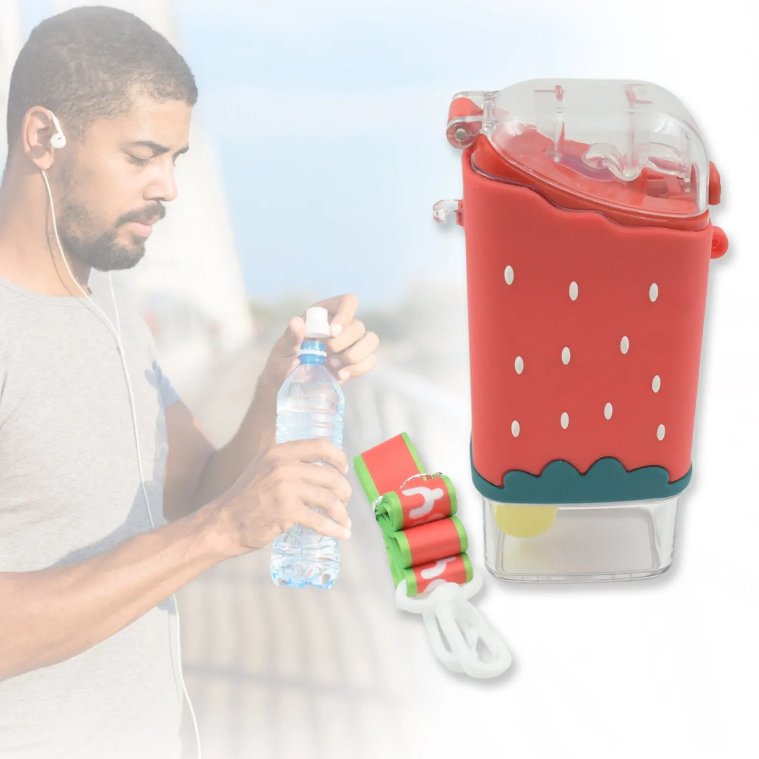 Portable Ice Cream Shape Water Bottle for Kids, 300 ml