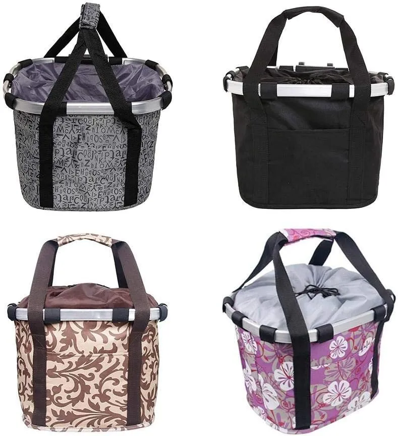qiuqiu Removable Bicycle Handlebar Basket,Pet Cat Dog Carrier Bike Basket, Bike Front Hanging Handlebar Storage Saddle Bag