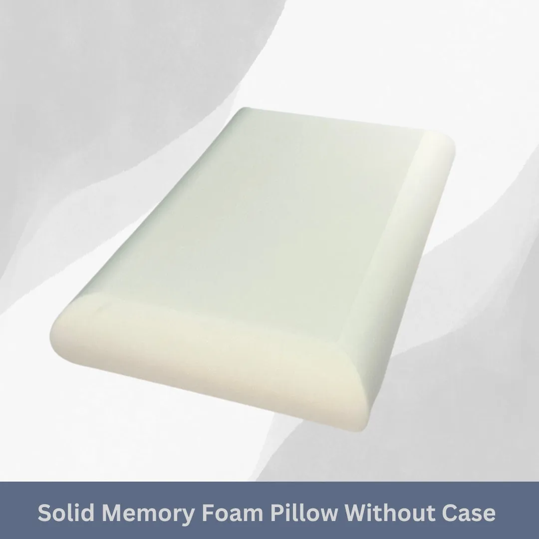 QQbed Essentials Memory Foam Bed Pillow for Pressure Relief, Adaptive Memory Foam Pillow with Washable Knit Cover, Standard, 24 x 16 in x 5.5 in, White / Blue