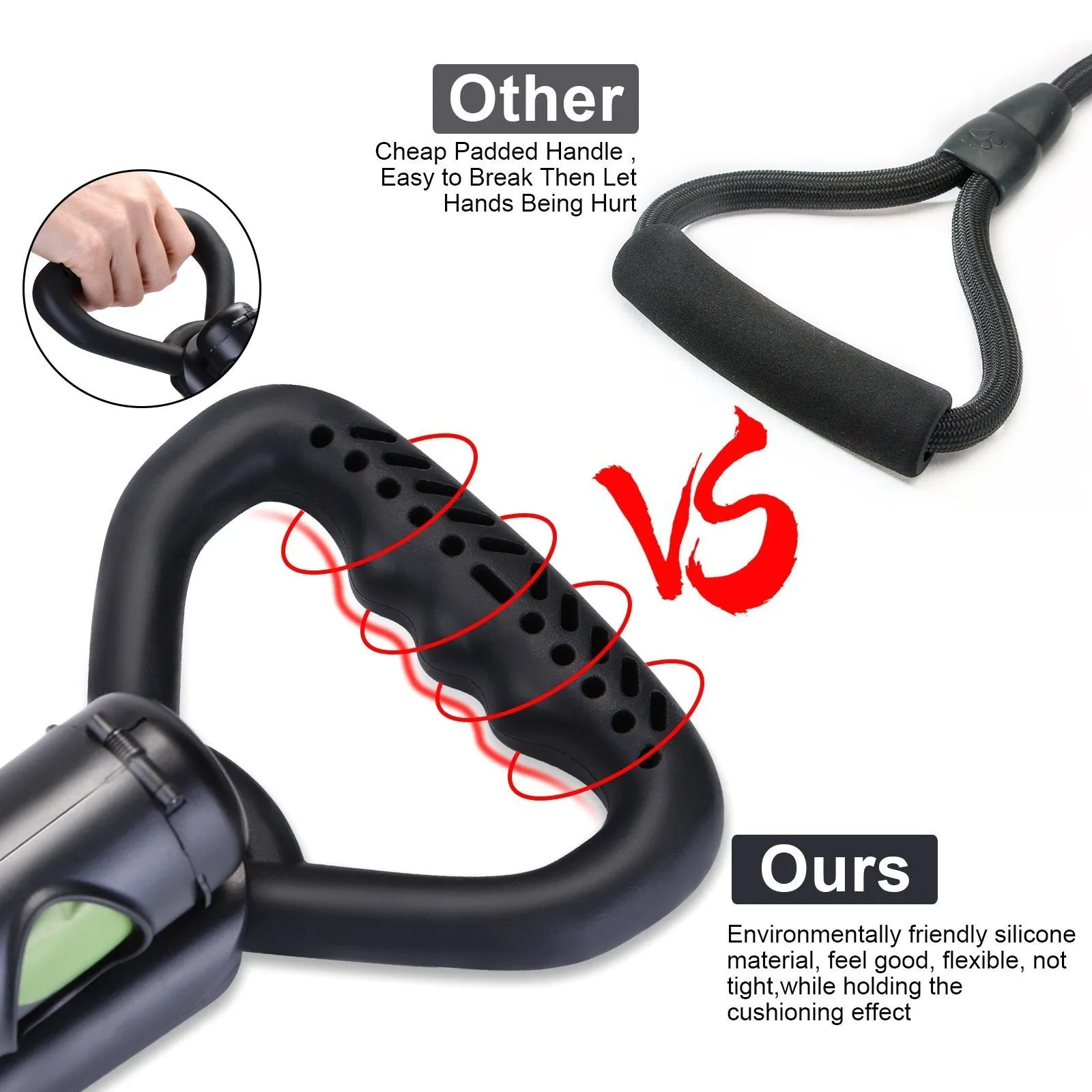 Reflective Durable 2-in-1 Dog Leash 5ft Hands-Free Waste Bag Dispenser