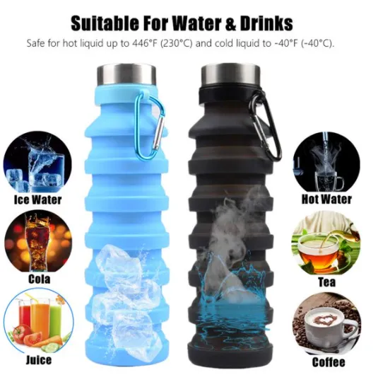 Reusable Silicone Foldable Sport Water Bottle
