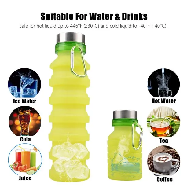 Reusable Silicone Foldable Sport Water Bottle