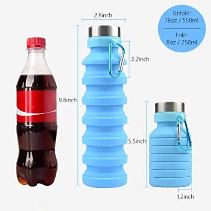 Reusable Silicone Foldable Sport Water Bottle
