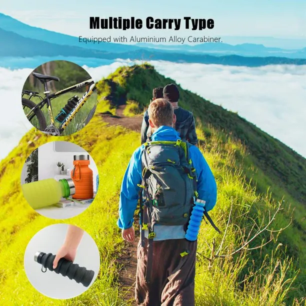 Reusable Silicone Foldable Sport Water Bottle