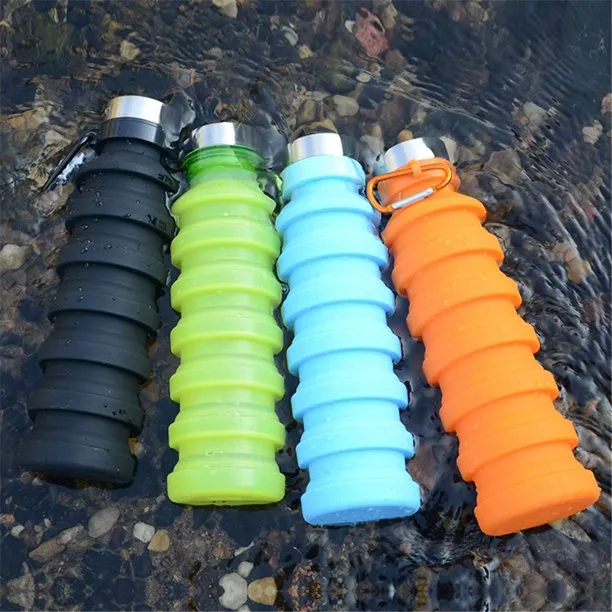 Reusable Silicone Foldable Sport Water Bottle