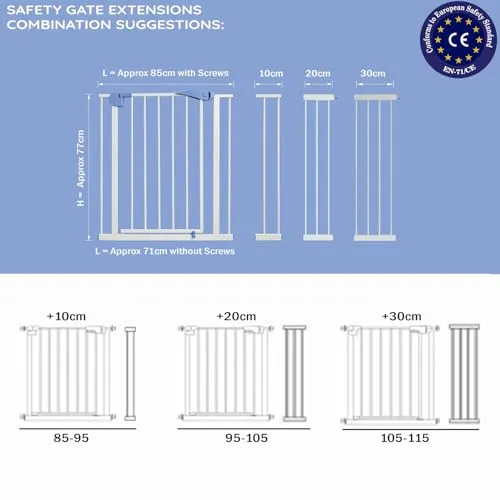 Safe-O-Kid, Safety Gate (75-85 cm) Adjustable-Grey