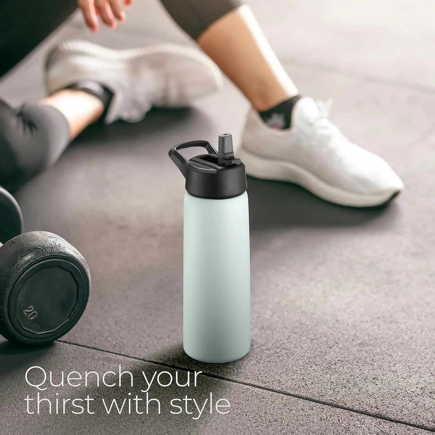 SipX Triple-Insulated Stainless Steel Water Bottle 25oz. With 3 Lids, BPA-Free Reusable Insulated Water Bottle Keeps Cold 24 Hours, Metal Water Bottle Made Of Sustainable Material For Hiking & Biking