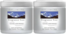 SMELLS BEGONE Air Freshener Odor Absorber Gel - 15 oz, Pack of 2 - Absorbs and Eliminates Odor in Pet Areas, Bathrooms, Cars, & Boats - Made with Essential Oils - Fragrance Free
