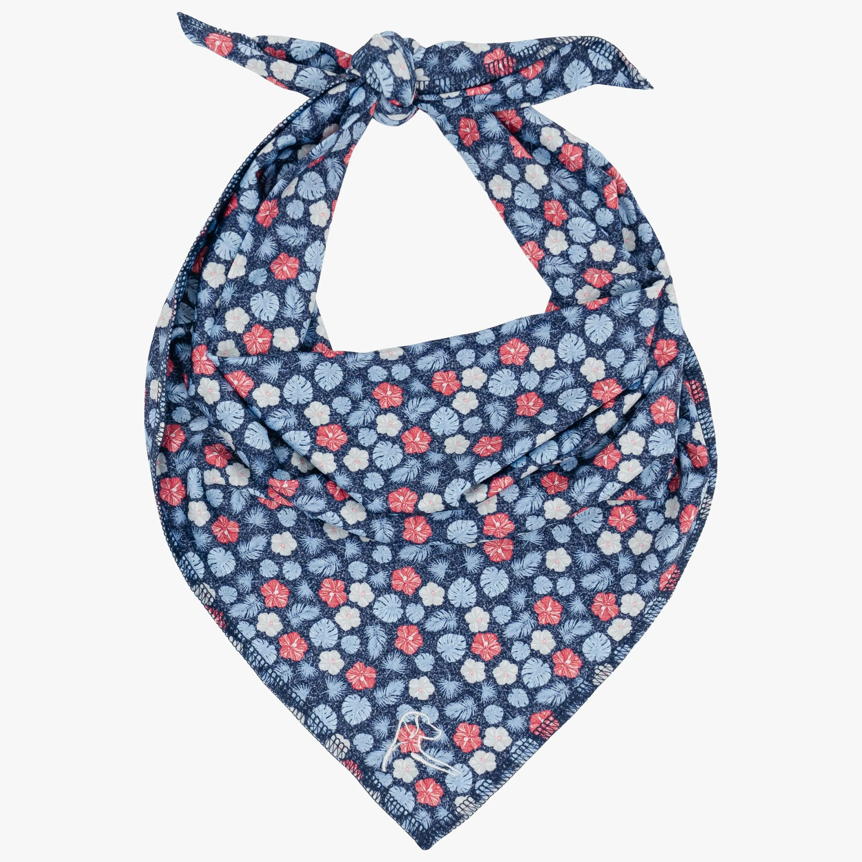 The Red, White & Hibiscus | Performance Bandana | The Red, White & Hibiscus - Admiral Navy