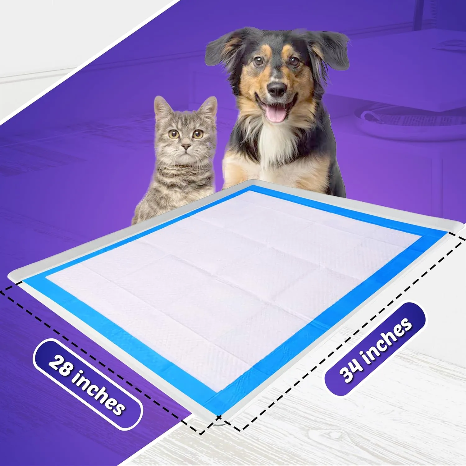TidyFriend Dog Pee Pad Holder Tray 28 x 34 Inches, Puppy Pad Holder Tray, Easy to Clean and Store Pee Pad Holder for Dogs, Silicon Training Pad Holder, No Spill Puppy Pad Holder (White)