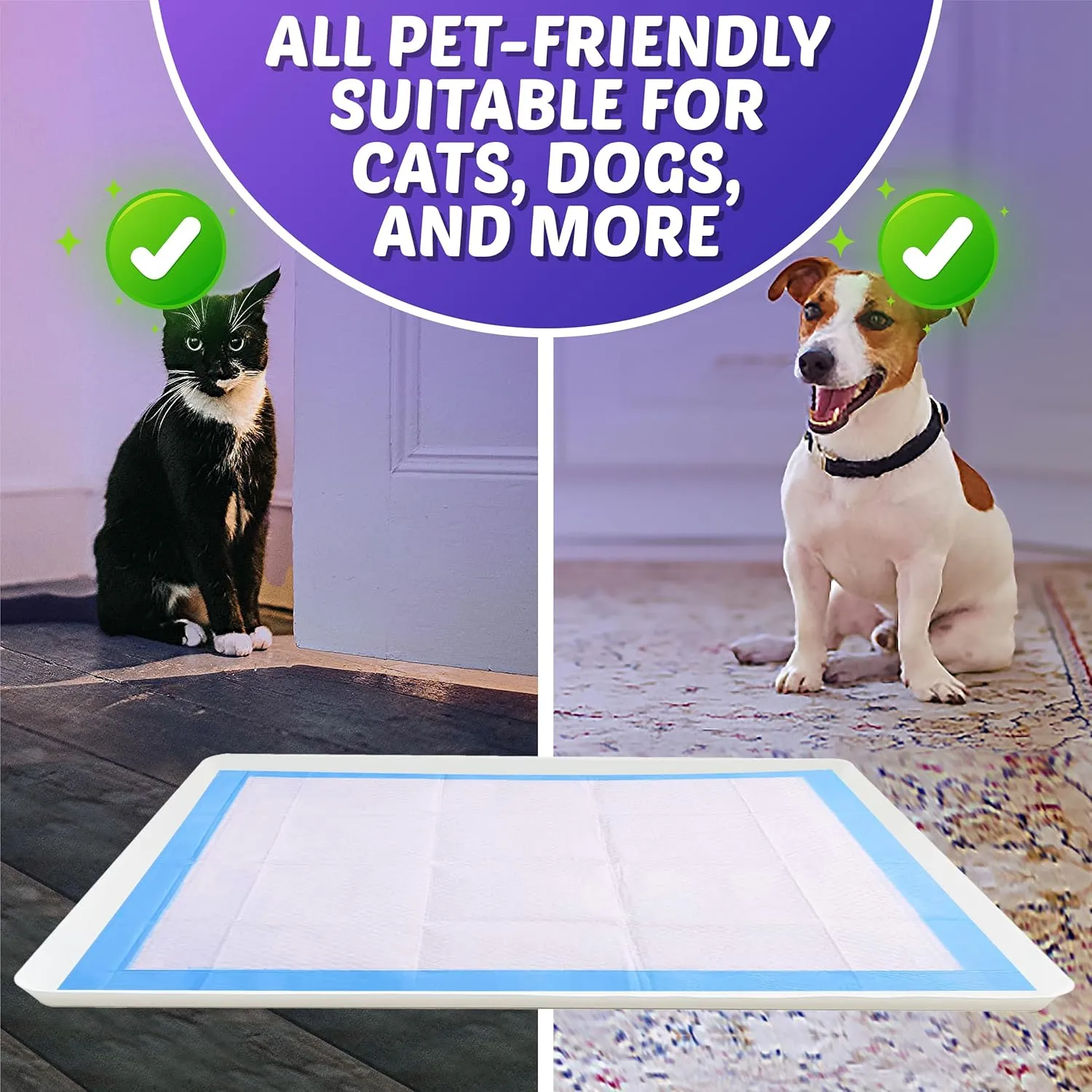 TidyFriend Dog Pee Pad Holder Tray 28 x 34 Inches, Puppy Pad Holder Tray, Easy to Clean and Store Pee Pad Holder for Dogs, Silicon Training Pad Holder, No Spill Puppy Pad Holder (White)