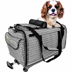 TOPITOP Cozzzy Pet Carrier with Wheels Soft Sided, Handle, Breathable Rolling Pet Carrier, Removable Wheels Travel Carrier for Dogs, Cats up to 22 lbs