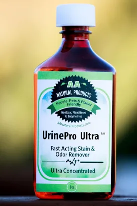 UrinePro Ultra 8-oz Concentrate Professional-Grade Pet Stain & Odor Eliminator: Removes Dog & Cat Urine, Feces and Vomit  Woolsafe Approved for Carpet and Rugs  Refills UrinePro Plus Retail Bottles