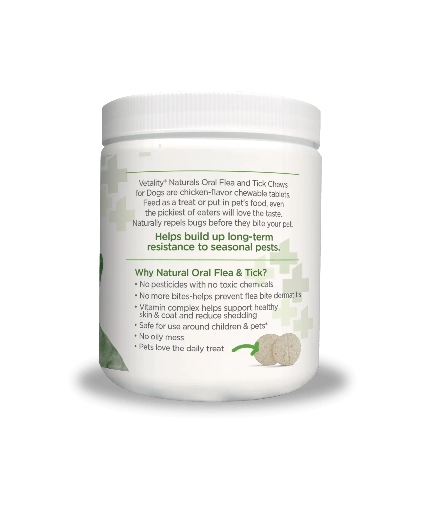 Vetality Naturals Oral Flea & Tick Chews for Dogs, 120 ct