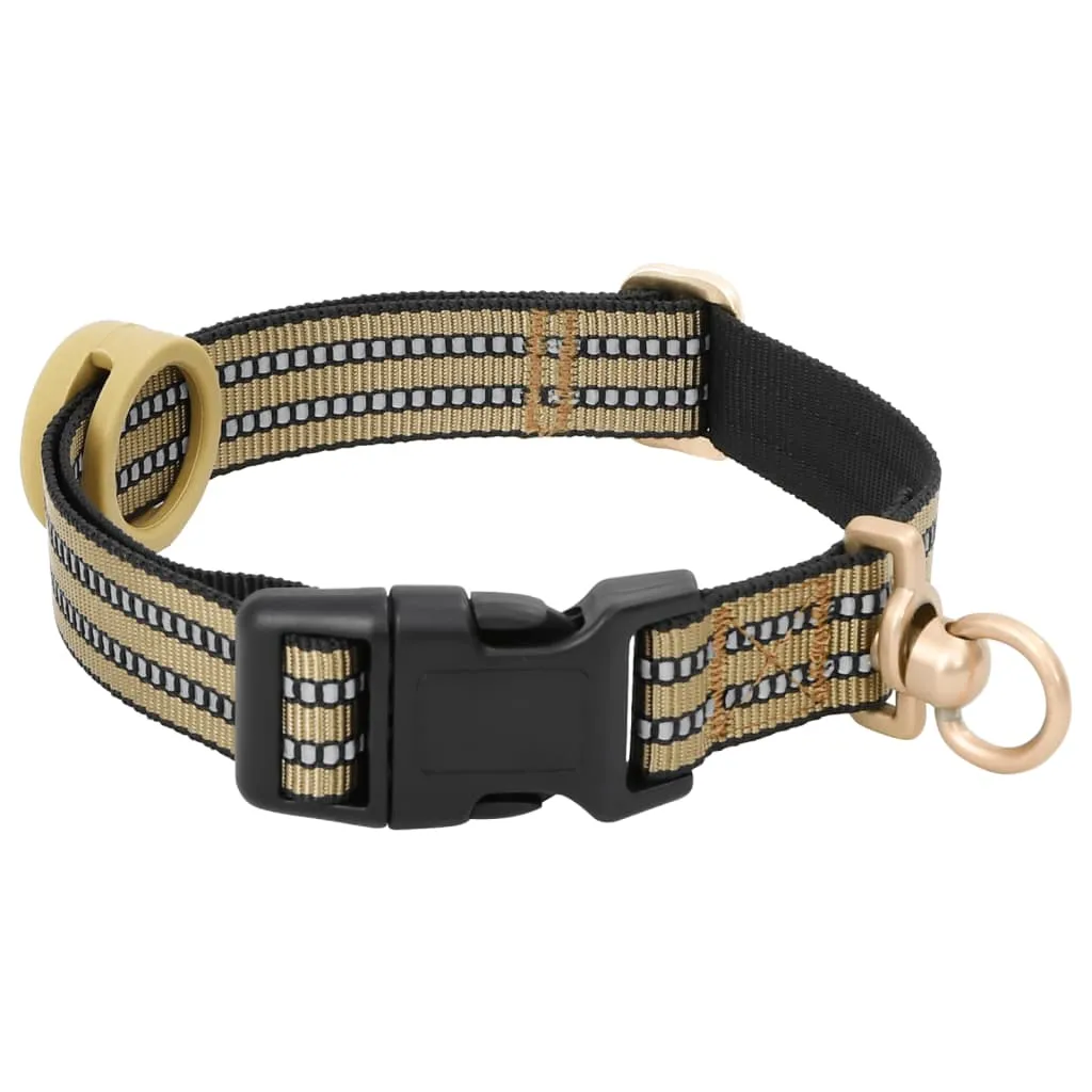 vidaXL Dog Harness with Lead & Collar Adjustable Camouflage Brown L