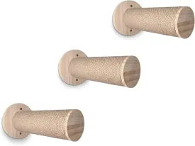 Wall-Mounted Cat Steps  3 Pack Round Wooden Cat Shelves for Climbing, Jumping & Perching