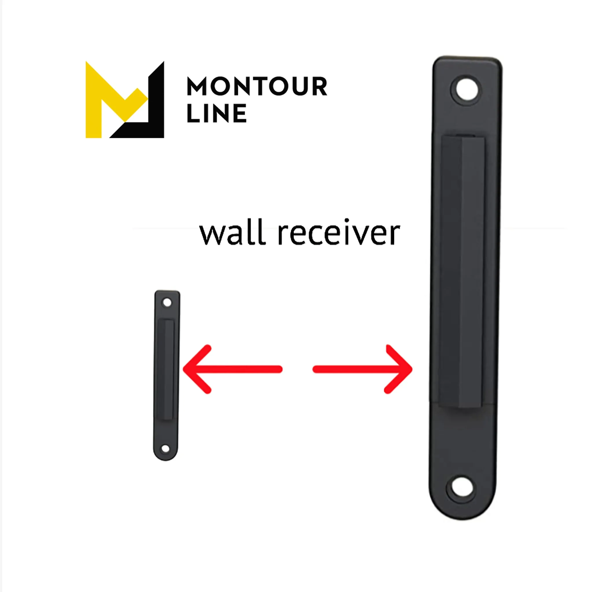 Wall Mounted Retractable Belt Barrier with Removable Plate, Black Steel Metal Case with Standard Belt End, 11 ft Belt - Montour Line WM115